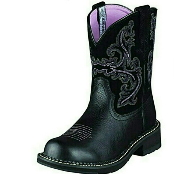 Ariat Shoes Ariat Original Fat Baby Black Leather Embroidered